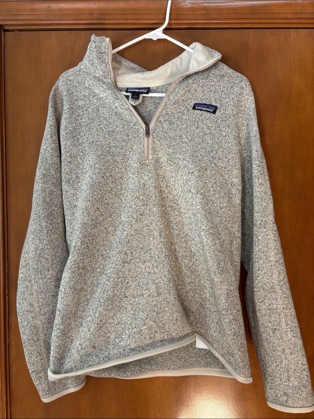 Patagonia Women's Heathered Light Gray Quarter-Zip Cowl Pullover